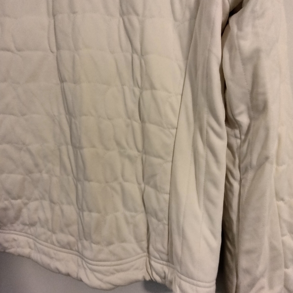 Adidas Womens Full Zip Jacket Coat Warm Soft Sporty Pockets Cream Off White L - Picture 9 of 12